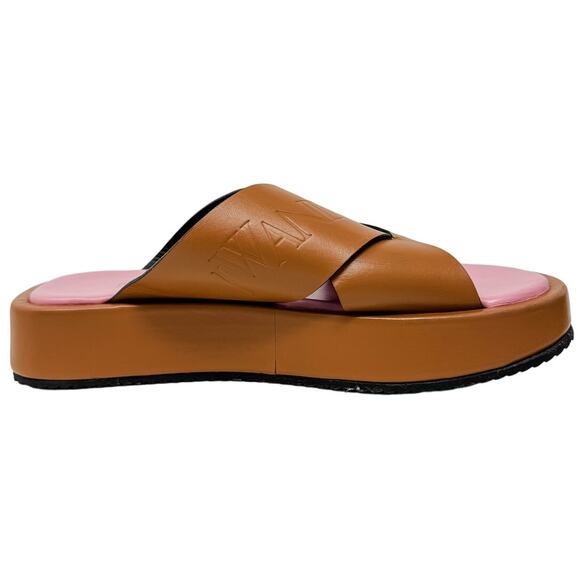 J.W. Anderson Flat Platform Leather Slide Sandal Cross Strap Size 36 / US 6-7 - Picture 9 of 15